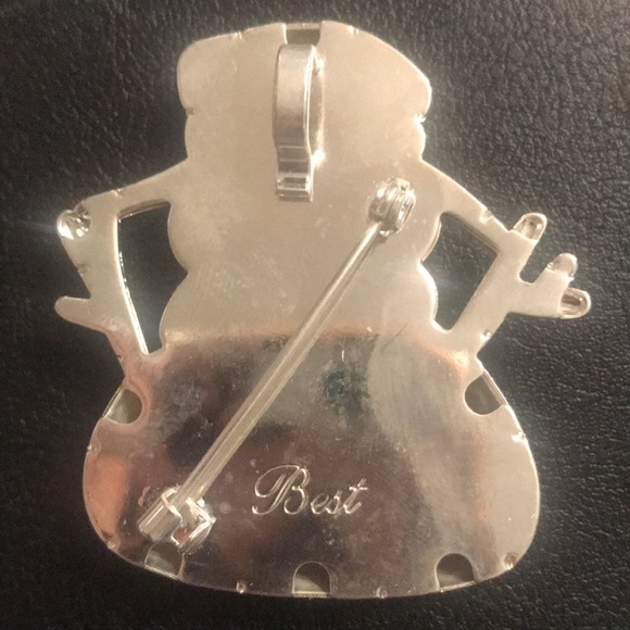 SNOWMAN BROOCH / pendant w matching earrings - Picture 5 of 6